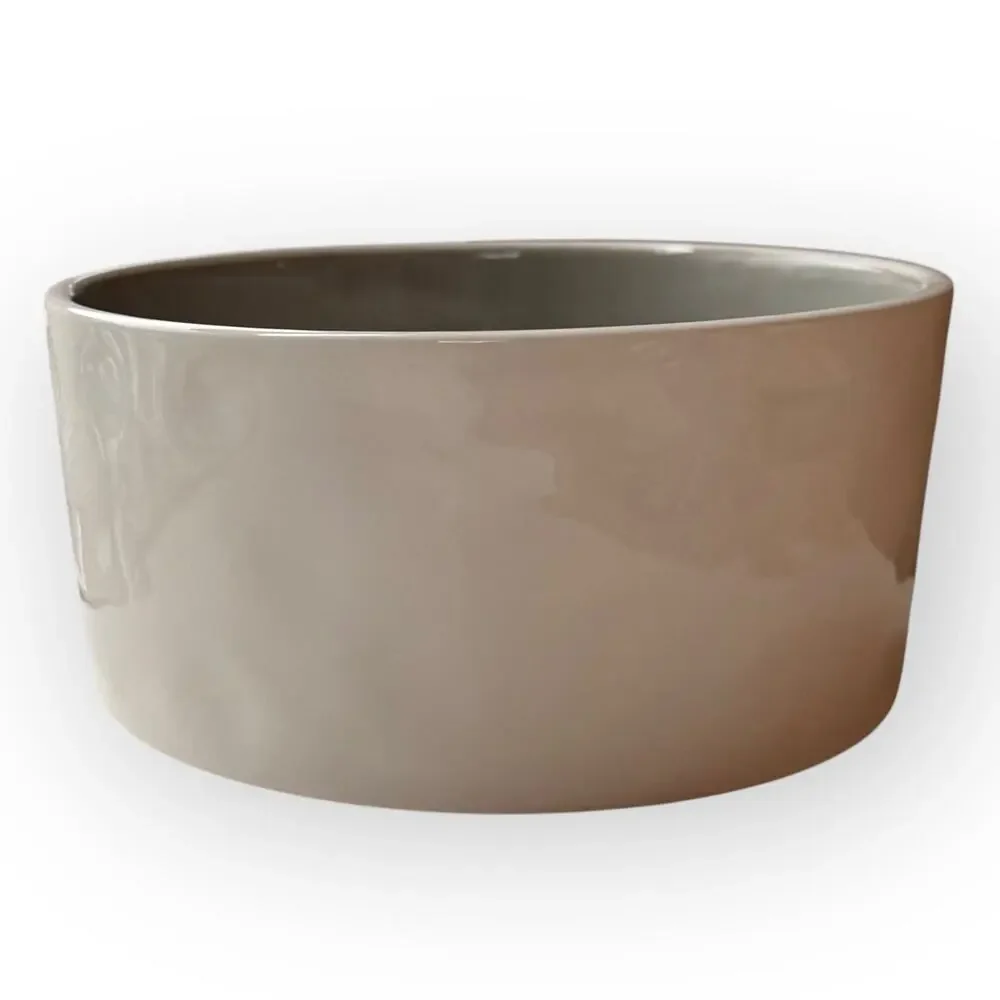 Rae Dunn Nibble White with Black Writing Durable Ceramic Pet Food Water Bowl